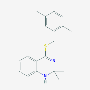 molecular formula C19H22N2S B2499345 4-[(2,5-dimethylphenyl)methylsulfanyl]-2,2-dimethyl-1H-quinazoline CAS No. 893787-38-7