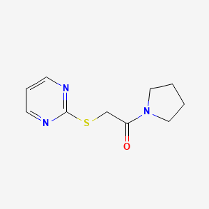 molecular formula C10H13N3OS B2499346 2-(Pyrimidin-2-ylthio)-1-(pyrrolidin-1-yl)ethanone CAS No. 393520-41-7