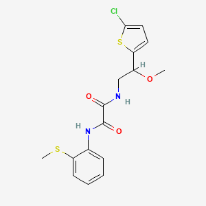 molecular formula C16H17ClN2O3S2 B2499349 N1-(2-(5-chlorothiophen-2-yl)-2-methoxyethyl)-N2-(2-(methylthio)phenyl)oxalamide CAS No. 2034530-54-4