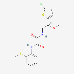 molecular formula C16H17ClN2O3S2 B2499349 N1-(2-(5-氯噻吩-2-基)-2-甲氧基乙基)-N2-(2-(甲硫基)苯基)草酰胺 CAS No. 2034530-54-4