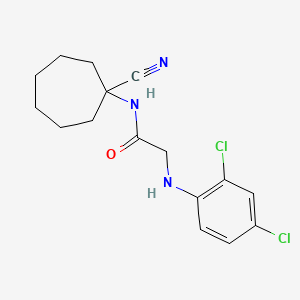 molecular formula C16H19Cl2N3O B2499354 N-(1-cyanocycloheptyl)-2-[(2,4-dichlorophenyl)amino]acetamide CAS No. 1147389-58-9