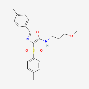 molecular formula C21H24N2O4S B2499358 N-(3-methoxypropyl)-2-(p-tolyl)-4-tosyloxazol-5-amine CAS No. 862739-46-6