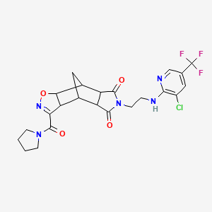 10-(2-{[3-Chloro-5-(trifluoromethyl)-2-pyridinyl]amino}ethyl)-5-(1-pyrrolidinylcarbonyl)-3-oxa-4,10-diazatetracyclo[5.5.1.0~2,6~.0~8,12~]tridec-4-ene-9,11-dione