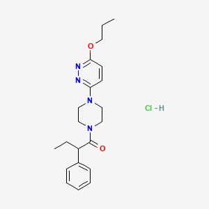 molecular formula C21H29ClN4O2 B2499362 2-Phenyl-1-(4-(6-propoxypyridazin-3-yl)piperazin-1-yl)butan-1-one hydrochloride CAS No. 1189689-13-1