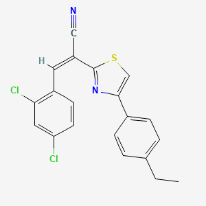 molecular formula C20H14Cl2N2S B2499365 (Z)-3-(2,4-二氯苯基)-2-(4-(4-乙基苯基)噻唑-2-基)丙烯腈 CAS No. 476672-96-5