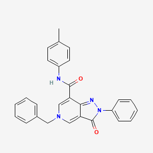 molecular formula C27H22N4O2 B2499371 5-benzyl-3-oxo-2-phenyl-N-(p-tolyl)-3,5-dihydro-2H-pyrazolo[4,3-c]pyridine-7-carboxamide CAS No. 923216-19-7