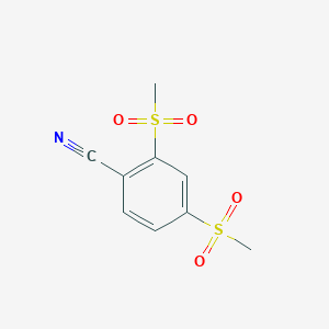 molecular formula C9H9NO4S2 B2499375 2,4-Dimethanesulfonylbenzonitrile CAS No. 1951441-77-2
