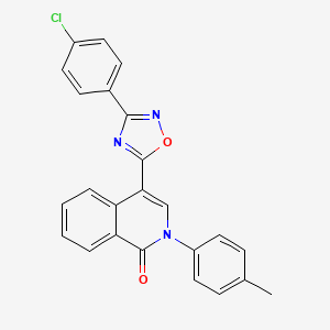 molecular formula C24H16ClN3O2 B2499380 4-[3-(4-chlorophenyl)-1,2,4-oxadiazol-5-yl]-2-(4-methylphenyl)isoquinolin-1(2H)-one CAS No. 1326902-35-5