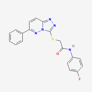 molecular formula C19H14FN5OS B2499384 N-(4-fluorophenyl)-2-((6-phenyl-[1,2,4]triazolo[4,3-b]pyridazin-3-yl)thio)acetamide CAS No. 891117-22-9