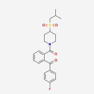 molecular formula C23H26FNO4S B2499386 (2-(4-Fluorobenzoyl)phenyl)(4-(isobutylsulfonyl)piperidin-1-yl)methanone CAS No. 1797836-91-9