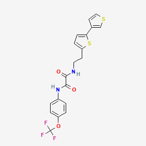 molecular formula C19H15F3N2O3S2 B2499388 N-(2-{[2,3'-bithiophene]-5-yl}ethyl)-N'-[4-(三氟甲氧基)苯基]乙二酰胺 CAS No. 2034548-46-2