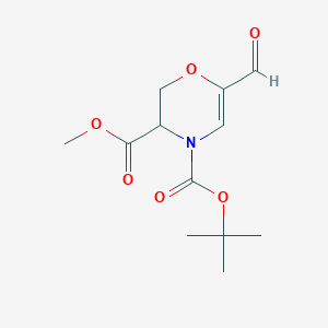 molecular formula C12H17NO6 B2499389 4-O-叔丁基 3-O-甲基 6-甲酰基-2,3-二氢-1,4-噁嗪-3,4-二羧酸酯 CAS No. 2580177-80-4