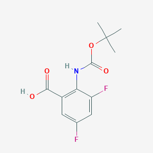 molecular formula C12H13F2NO4 B2499393 3,5-Difluoro-2-[(2-methylpropan-2-yl)oxycarbonylamino]benzoic acid CAS No. 2248365-37-7