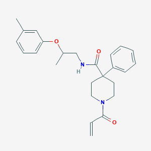 N-[2-(3-Methylphenoxy)propyl]-4-phenyl-1-prop-2-enoylpiperidine-4-carboxamide