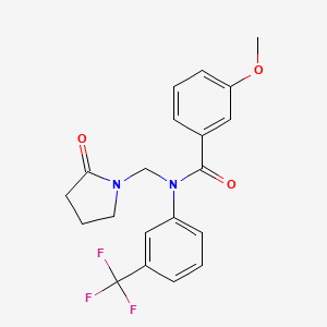 3-methoxy-N-[(2-oxopyrrolidin-1-yl)methyl]-N-[3-(trifluoromethyl)phenyl]benzamide