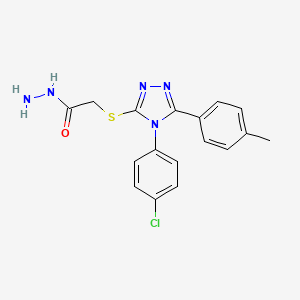 2-{[4-(4-chlorophenyl)-5-(4-methylphenyl)-4H-1,2,4-triazol-3-yl]sulfanyl}acetohydrazide