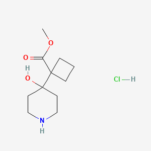 Methyl 1-(4-hydroxypiperidin-4-yl)cyclobutane-1-carboxylate hydrochloride