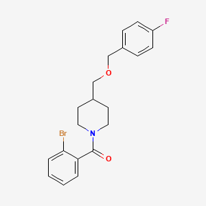 molecular formula C20H21BrFNO2 B2499414 (2-Bromophenyl)(4-(((4-fluorobenzyl)oxy)methyl)piperidin-1-yl)methanone CAS No. 1396872-04-0