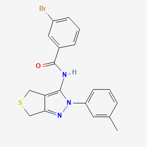 3-bromo-N-[2-(3-methylphenyl)-4,6-dihydrothieno[3,4-c]pyrazol-3-yl]benzamide