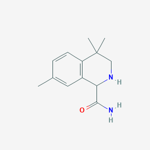 molecular formula C13H18N2O B2499417 4,4,7-三甲基-1,2,3,4-四氢异喹啉-1-羧酰胺 CAS No. 1922855-17-1