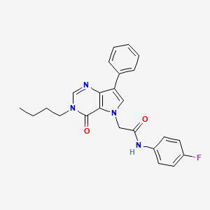 molecular formula C24H23FN4O2 B2499418 2-(3-丁基-4-氧代-7-苯基-3,4-二氢-5H-吡咯并[3,2-d]嘧啶-5-基)-N-(4-氟苯基)乙酰胺 CAS No. 1251580-35-4