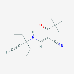 3-((1,1-Diethylprop-2-ynyl)amino)-2-(2,2-dimethylpropanoyl)prop-2-enenitrile