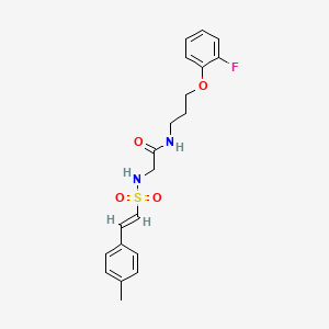 molecular formula C20H23FN2O4S B2499436 N-[3-(2-fluorophenoxy)propyl]-2-[[(E)-2-(4-methylphenyl)ethenyl]sulfonylamino]acetamide CAS No. 1198071-57-6