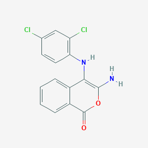 molecular formula C15H10Cl2N2O2 B2499437 3-Amino-4-[(2,4-dichlorophenyl)amino]isochromen-1-one CAS No. 1206109-62-7