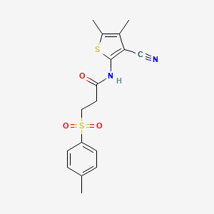N-(3-cyano-4,5-dimethylthiophen-2-yl)-3-tosylpropanamide