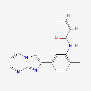 (Z)-N-(5-(imidazo[1,2-a]pyrimidin-2-yl)-2-methylphenyl)but-2-enamide