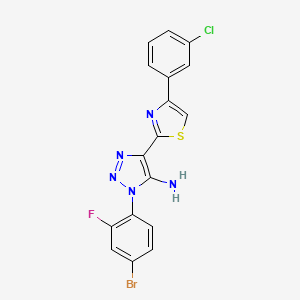 molecular formula C17H10BrClFN5S B2499452 1-(4-bromo-2-fluorophenyl)-4-[4-(3-chlorophenyl)-1,3-thiazol-2-yl]-1H-1,2,3-triazol-5-amine CAS No. 1206993-14-7