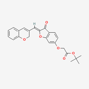 molecular formula C24H22O6 B2499458 (Z)-叔丁基2-((2-((2H-香豆素-3-基)甲亚甲基)-3-酮-2,3-二氢苯并呋喃-6-基)氧基)乙酸酯 CAS No. 859659-39-5