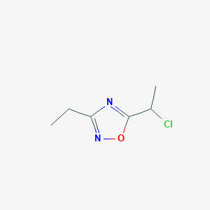 molecular formula C6H9ClN2O B2499460 5-(1-Chloroethyl)-3-ethyl-1,2,4-oxadiazole CAS No. 119738-15-7