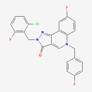 molecular formula C24H15ClF3N3O B2499461 2-(2-chloro-6-fluorobenzyl)-8-fluoro-5-(4-fluorobenzyl)-2H-pyrazolo[4,3-c]quinolin-3(5H)-one CAS No. 892360-09-7