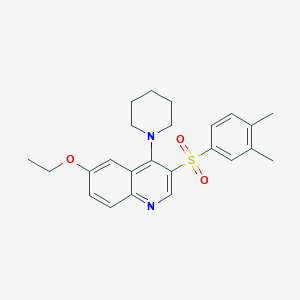 molecular formula C24H28N2O3S B2499466 3-(3,4-Dimethylphenyl)sulfonyl-6-ethoxy-4-piperidin-1-ylquinoline CAS No. 867040-25-3