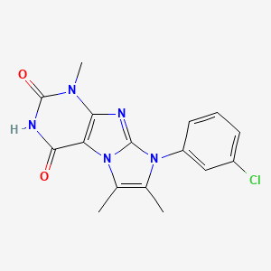 molecular formula C16H14ClN5O2 B2499475 6-(3-Chlorophenyl)-4,7,8-trimethylpurino[7,8-a]imidazole-1,3-dione CAS No. 896674-78-5