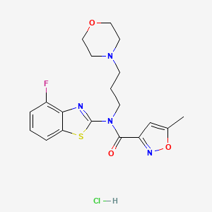 molecular formula C19H22ClFN4O3S B2499486 N-(4-fluorobenzo[d]thiazol-2-yl)-5-methyl-N-(3-morpholinopropyl)isoxazole-3-carboxamide hydrochloride CAS No. 1219189-02-2