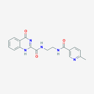 N-[2-[(6-methylpyridine-3-carbonyl)amino]ethyl]-4-oxo-1H-quinazoline-2-carboxamide