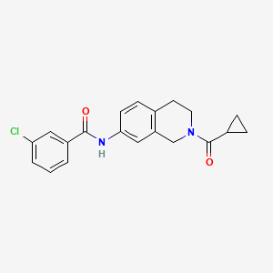 3-chloro-N-(2-(cyclopropanecarbonyl)-1,2,3,4-tetrahydroisoquinolin-7-yl)benzamide