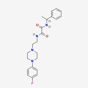 molecular formula C22H27FN4O2 B2499499 N1-(2-(4-(4-氟苯基)哌嗪-1-基)乙基)-N2-(1-苯基乙基)草酰胺 CAS No. 1049419-49-9