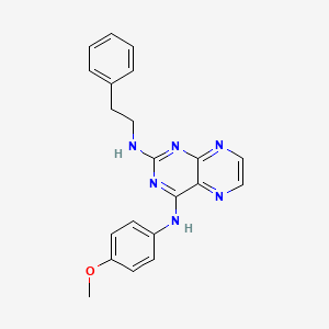 molecular formula C21H20N6O B2499505 N4-(4-methoxyphenyl)-N2-phenethylpteridine-2,4-diamine CAS No. 946243-11-4