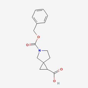 molecular formula C15H16NO4 B2499506 5-((苄氧羰基)-5-氮杂螺[2.4]庚烷-1-基)羧酸 CAS No. 150543-37-6