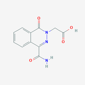 molecular formula C11H9N3O4 B2499508 2-(4-carbamoyl-1-oxophthalazin-2(1H)-yl)acetic acid CAS No. 851879-17-9