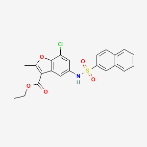 Ethyl 7-chloro-2-methyl-5-(naphthalene-2-sulfonamido)benzofuran-3-carboxylate