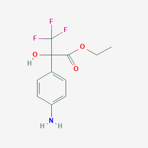 molecular formula C11H12F3NO3 B2499510 Ethyl 2-(4-aminophenyl)-3,3,3-trifluoro-2-hydroxypropanoate CAS No. 192775-47-6