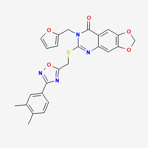 6-({[3-(3,4-dimethylphenyl)-1,2,4-oxadiazol-5-yl]methyl}sulfanyl)-7-[(furan-2-yl)methyl]-2H,7H,8H-[1,3]dioxolo[4,5-g]quinazolin-8-one