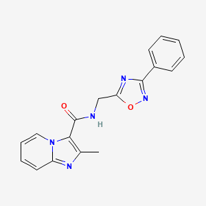 molecular formula C18H15N5O2 B2499515 2-methyl-N-((3-phenyl-1,2,4-oxadiazol-5-yl)methyl)imidazo[1,2-a]pyridine-3-carboxamide CAS No. 1207027-04-0