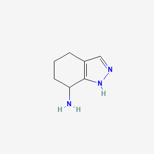 molecular formula C7H11N3 B2499516 4,5,6,7-tetrahydro-1H-indazol-7-amine CAS No. 955406-45-8