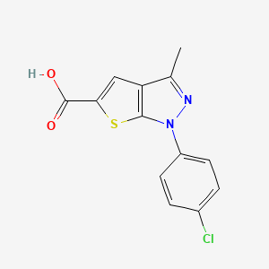 molecular formula C13H9ClN2O2S B2499517 1-(4-chlorophenyl)-3-methyl-1H-thieno[2,3-c]pyrazole-5-carboxylic acid CAS No. 326618-92-2