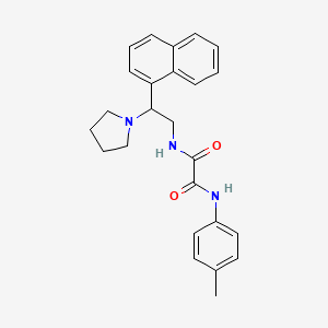 molecular formula C25H27N3O2 B2499525 N1-(2-(萘-1-基)-2-(吡咯啉-1-基)乙基)-N2-(对甲苯基)草酰胺 CAS No. 941871-98-3